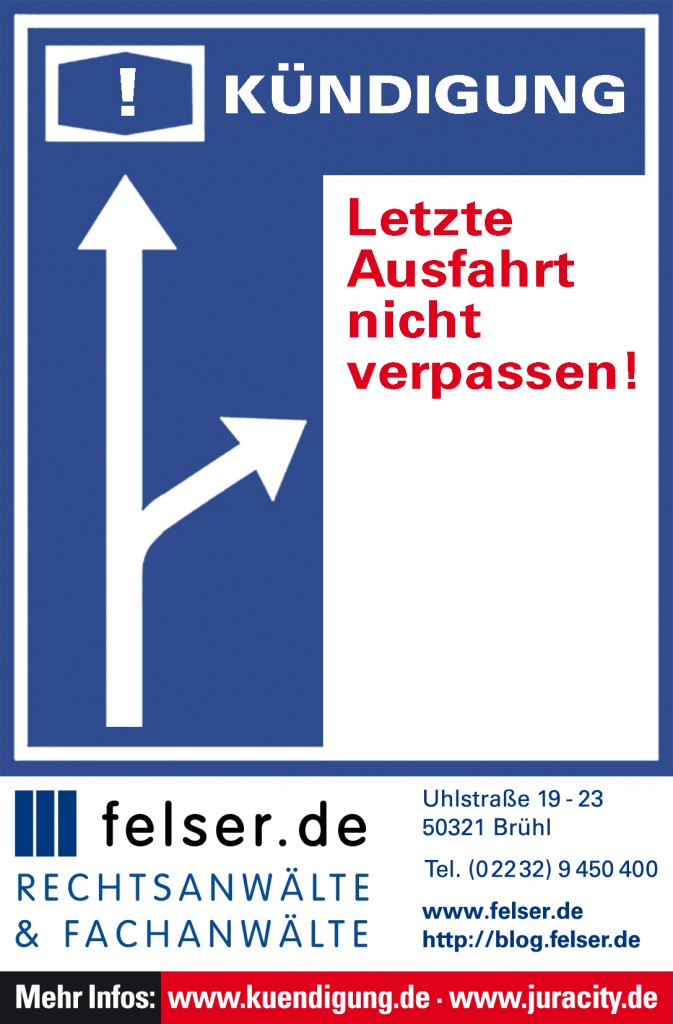 Kündigungsfrist zum Quartalsende felser.de