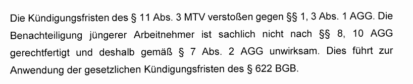 Kündigungsfrist MTV Chemie