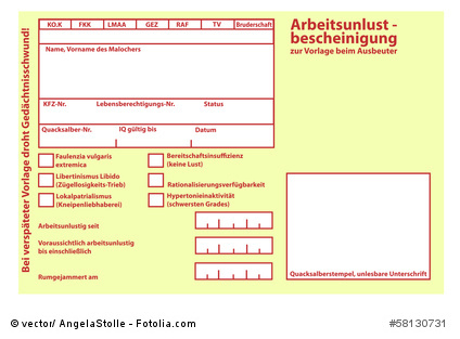 Gelber Schein und Ablauf der Engeltfortzahlung