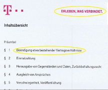 Telekom: Auflösungsvertrag unterschreiben?